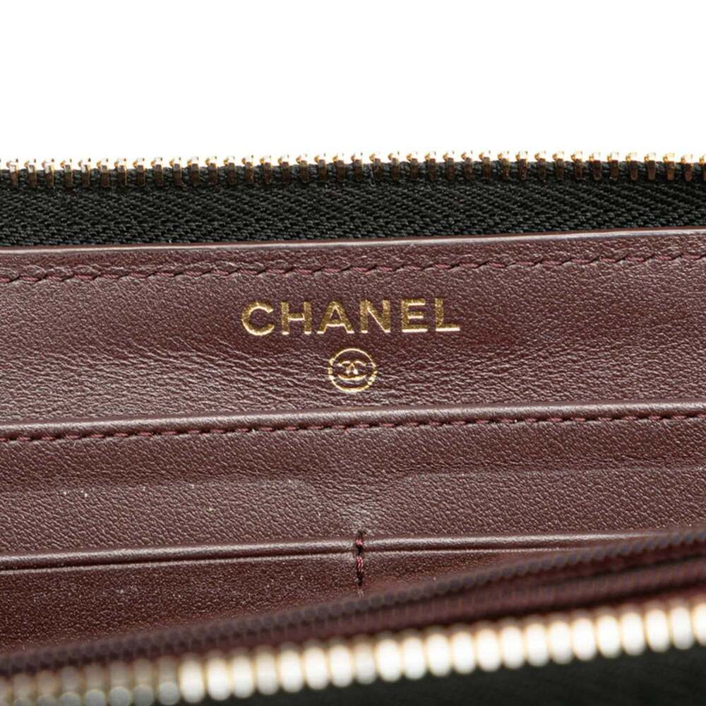 CHANEL Authentic Black Caviar Leather Logo Wallet - Picture 10 of 14